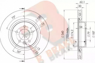R BRAKE 78rbd27364 -  Тормозной диск